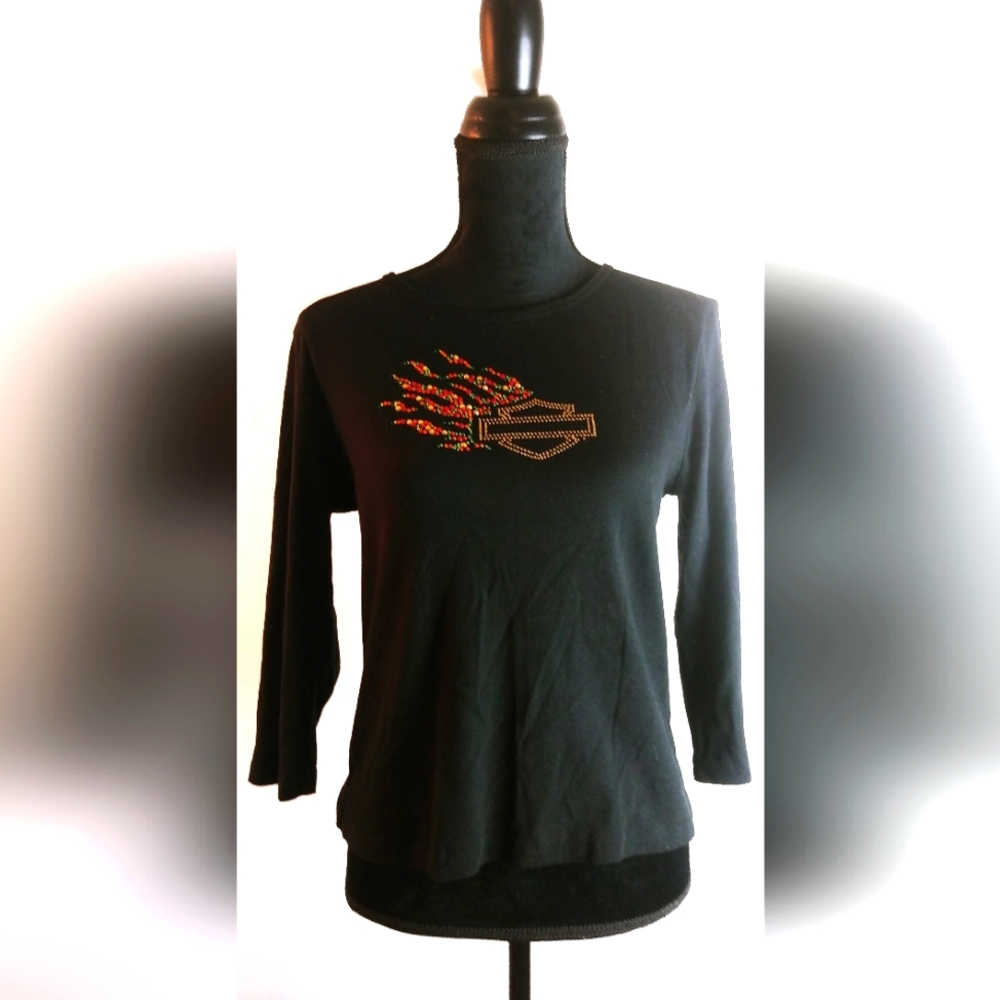 Harley Davidson Bikercore Tee Shirt Black Size S